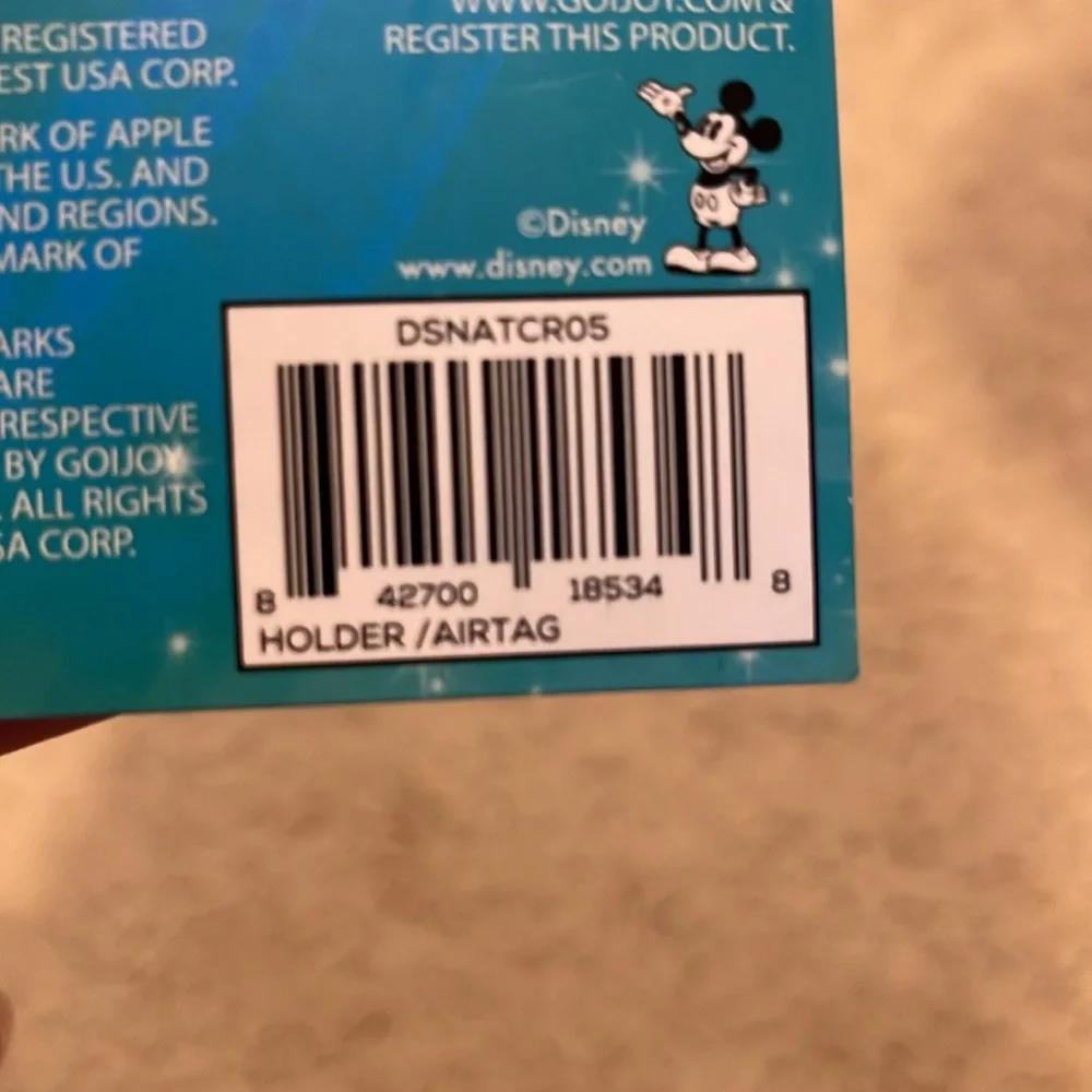 Disney Apple AirTag Mickey Mouse Holder - Protective Tracker with Keychain